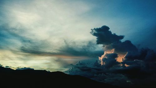 Low angle view of cloudy sky