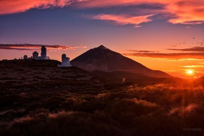 Scenic view of landscape during sunset