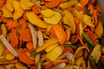 Full frame shot of chopped fruits