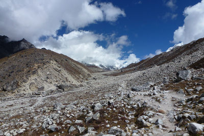 Scenic view of rocky mountains against sky