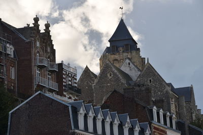 Low angle view of buildings against sky