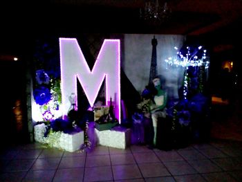 Close-up of illuminated christmas lights