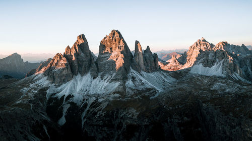 Scenic view of mountains against clear sky