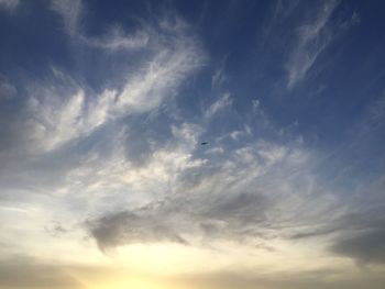 Low angle view of sky at sunset