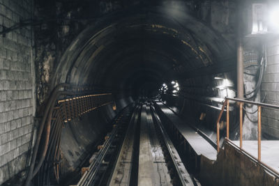 Illuminated subway tunnel