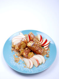 Close-up of food over white background