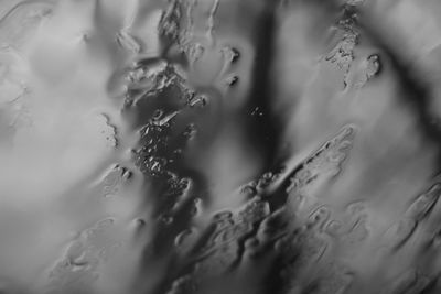 Close-up of water drops on white background