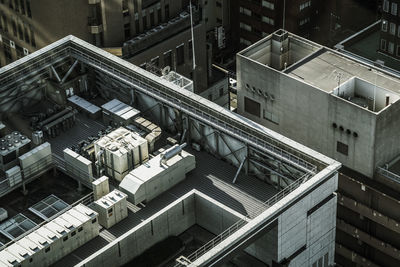 High angle view of buildings in city