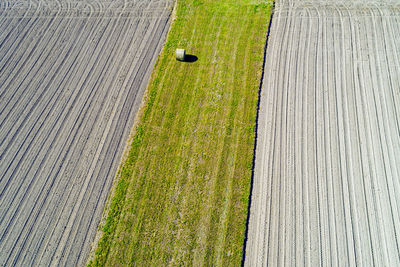 High angle view of field