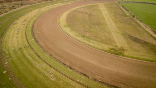High angle view of agricultural field