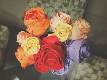 High angle view of bouquet