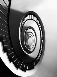 High angle view of spiral stairs