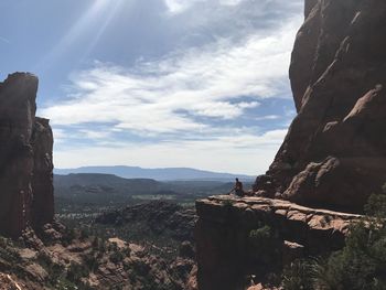 Scenic view of rock formation against sky