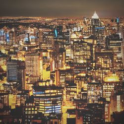 Illuminated cityscape at night