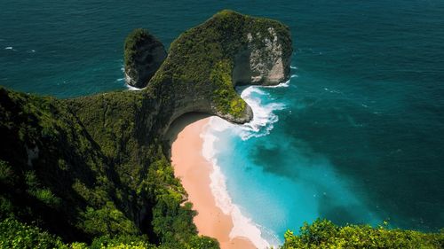 High angle view of sea against sky