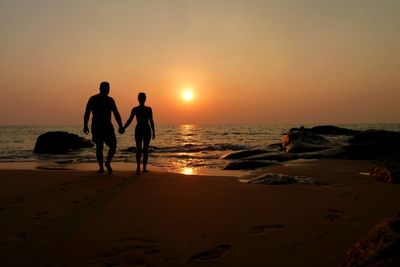 Scenic view of sea at sunset