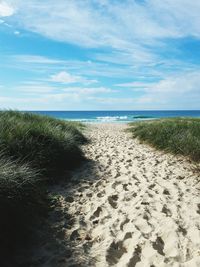 Scenic view of beach against sky