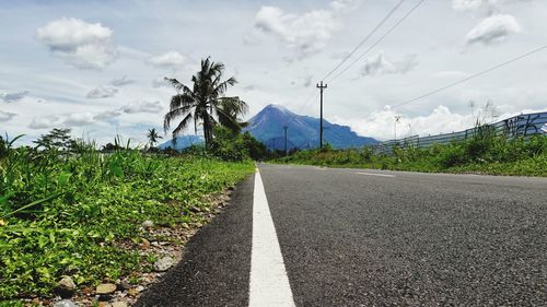 The highway to mount merapi in sleman, yogyakarta.  one of the active volcanoes