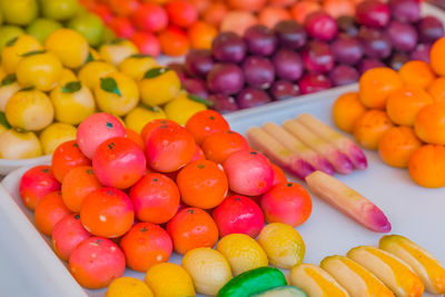 High angle view of fruits