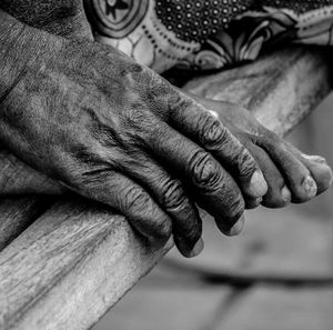 Close-up of cropped hand