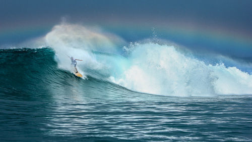 Man surfing in sea