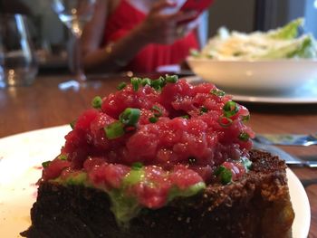Close-up of served food