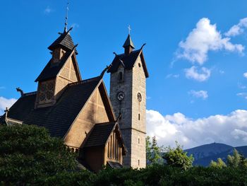 Low angle view of traditional building against sky