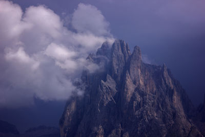 Low angle view of mountain against sky