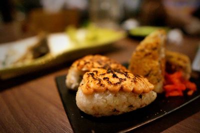 Close-up of meat on plate