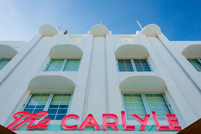 Low angle view of building against clear sky