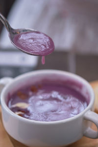 Close-up of coffee on table