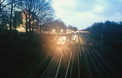 Railroad track passing through railroad track