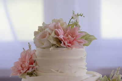 Close-up of wedding cake