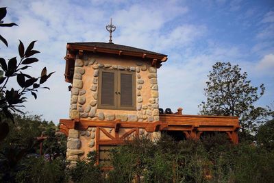 Exterior of built structure against blue sky