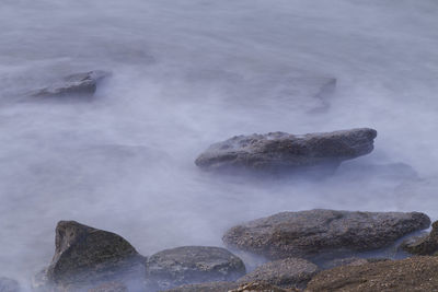 Rock formation in sea