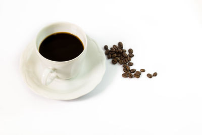 Coffee cup against white background