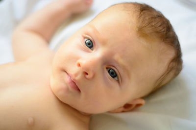 Close-up portrait of cute baby girl