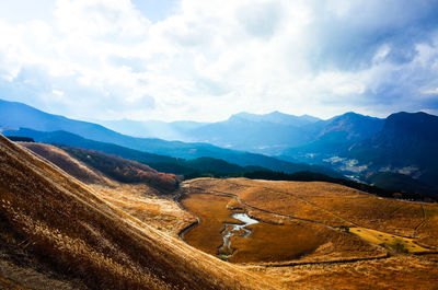 Scenic view of mountains against sky