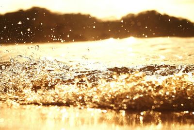 Close-up of water against sky