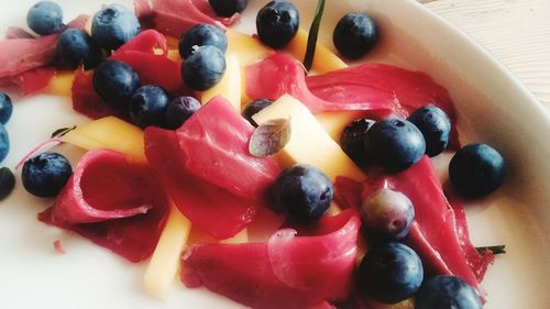 Close-up of strawberries in bowl