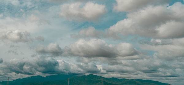Panoramic view of clouds over mountains