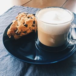 Close-up of drink in plate on table