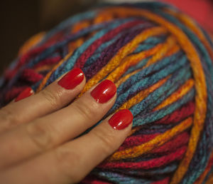 Close-up of woman hand