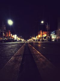 Empty road at night