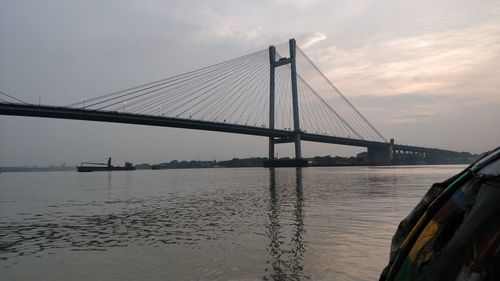 Suspension bridge over sea