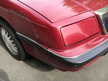Close-up of red car