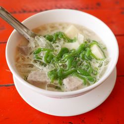 Close-up of soup in bowl