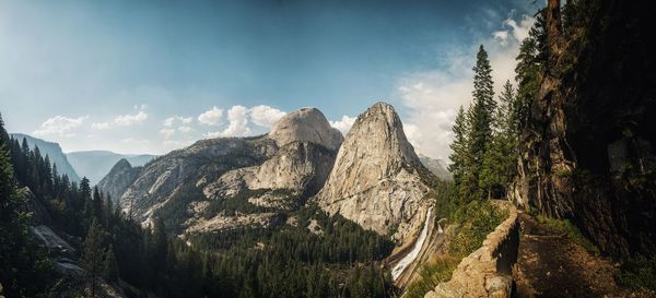 Panoramic view of mountains against sky