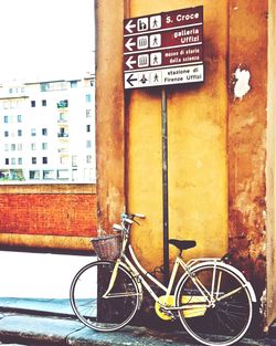 Bicycle in parking lot