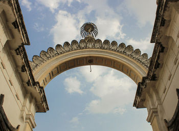 Low angle view of historical building against sky